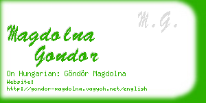 magdolna gondor business card